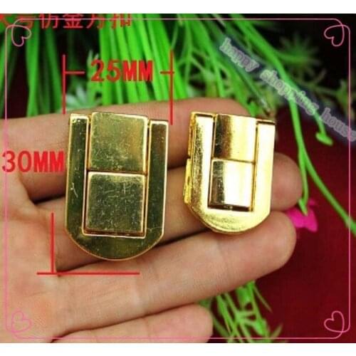 25*30MM large wooden box lock buckle gold imitation wine packaging decoration lock accessories