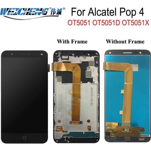 For Alcatel Pop 4 LCD display+touch screen digitizer Assembly With Frame for Alcatel OT5051 lcd 5051 5051D 5051X 5051J 5051M