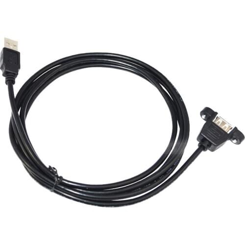 0.6m USB 2.0 A female socket panel mount to USB A male plug extension cable