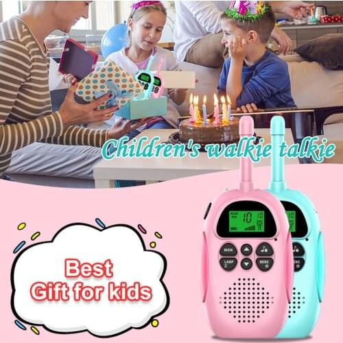 2/1 pcs Walkie Talkie Kids Mini Portable 3-5km Long Range 1000mAh Battery Radio Interphone Toys with Flashlight for Boys Gift