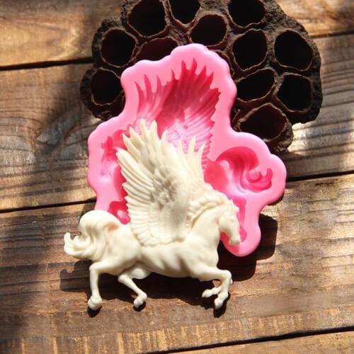 3D Horse Silicone Fondant Mold Soap Cake Decor Chocolate Baking Moulds Pegasus Cake Decorating Tools Cake Mold A1140