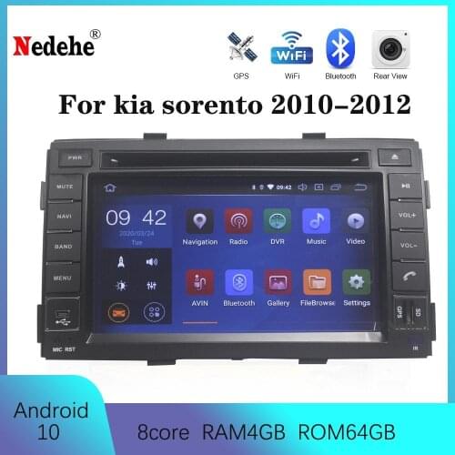 4G Android 10.0 Car DVD Player GPS for Kia Sorento 2010-2012 Dash Board Stereo Nagavition Headunit Tape Recorder Multimedia Map