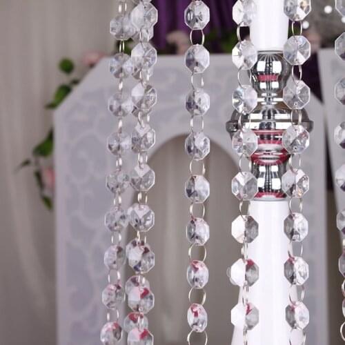 1M New Bead Hanging Crystal Clear Acrylic Beads Garland Chandelier Hanging Wedding Decor Supplies SCIE999