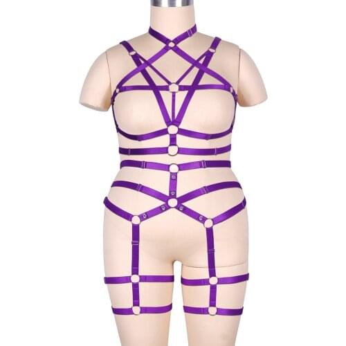 Busty Women Punk Lingerie Bra Underwear Sexy Panty Bandage Erotic Pole Dance Dress Bra Briefs Set Exotic Apparel Harness Belt