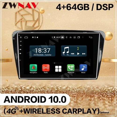Carplay 4+128G For SKODA Octavia A7 2014 2015 2016 2017 Android 10 Multimedia Player Audio Radio GPS Navi Head Unit Auto Stereo