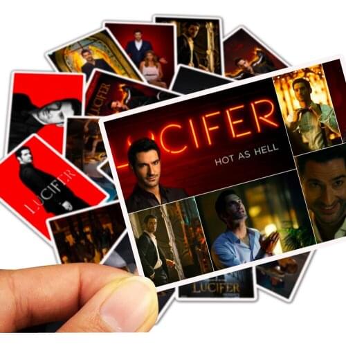 10/25PCS Lucifer Tv Show Tv Show Trolley Case Car Bicycle Locomotive Funny Toy Stickers Adult Cute Guitar Trolley Case Water Cup