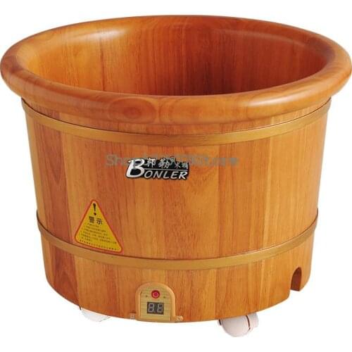 Constant Temperature Heating Foot Soaking Wooden Bucket Electric Heating Solid Wood Foot Bath Foot Washing Wooden Basin Foot Soa
