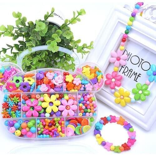 Kids DIY Handmade Beaded Toy with Accessory Set Children Creative 24 Grid Girl Necklace Bracelet Educational Children Gift