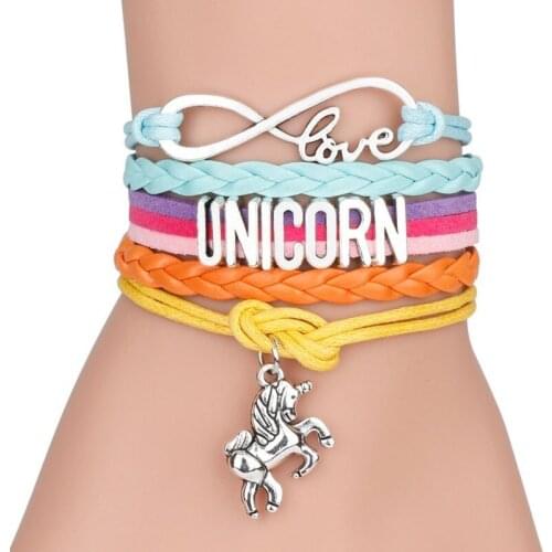 Unicorn Braided Kids Bracelet for women Girls Charm Bracelet Friendship Bracelets Jewelry Multi-layer Fashion Jewelry