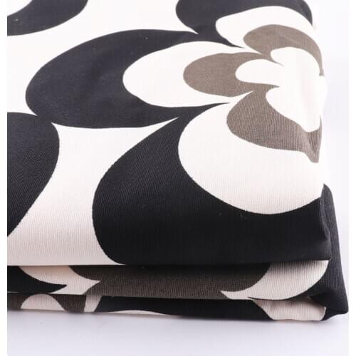 Black Floral flower print Cotton Fabric 150CM for Patchwork Needlework DIY Handmade Material Tissu Bedding Bag Sofa cushion