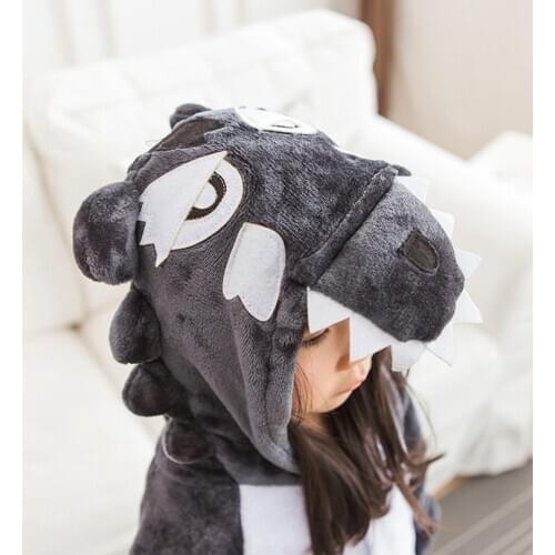 Kigurumi Costume Wolf Kids Cosplay Onesie Lovely Warm Boy Girl Anime Animal Party Disguise Hooded