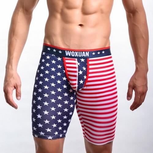 2017 Summer Fashion American Flag Men Sexy Close-fitting Cotton Pajama Pants Gay Elastic Lounge Pants/Sleep Bottoms