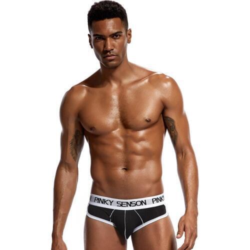 2018 Brand PINKY SENSON Men sexy briefs magic invisible bottom pad butt-lifting cotton panties sexy solid gay underwear
