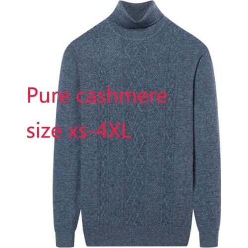 New Arrival High Quality Winter Turtleneck Pure Cashmere Men Thickened Twist Computer Knit Pullovers Sweater Plus Size XS-3XL4XL