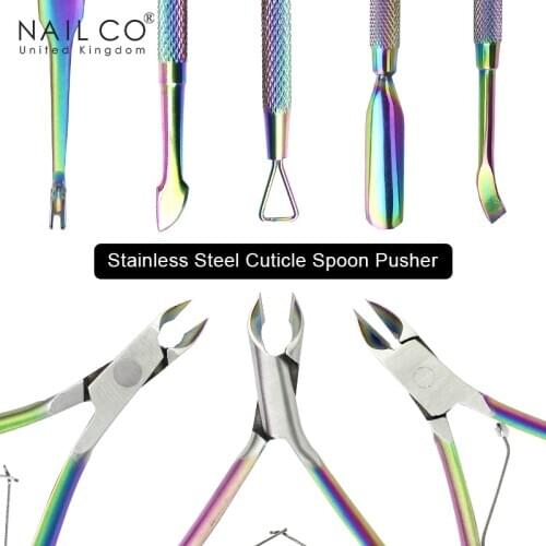NAILCO High Quality Stainless Steel UV Nails Gel Remover Nail Cuticle Tweezer Dead Skin Pusher Clipper Nail Art Manicure Tools