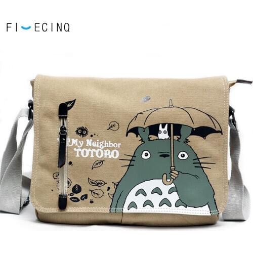 Anime Totoro Shoulder bag Cartoon Animal Cat School Student Adult Man Girl Backpack Purified Cotton Zipper Japanese Canvas Bag