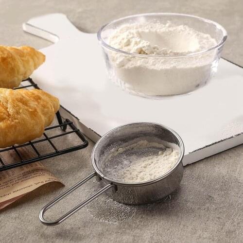 Stainless Steel Colander Sieve Hand-Held Multifunctional Fine Mesh Strainer Flour Sieve Strainer Flour Sifter Baking Tools