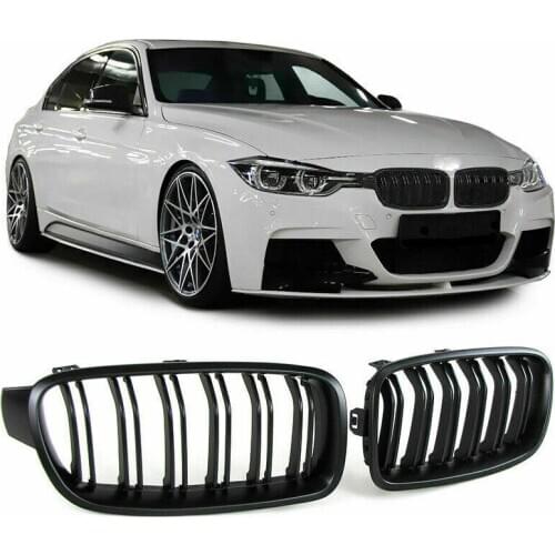 Front Kidney Grille Grills Matte Black for BMW F30 F35 328I 335I 2012-2016