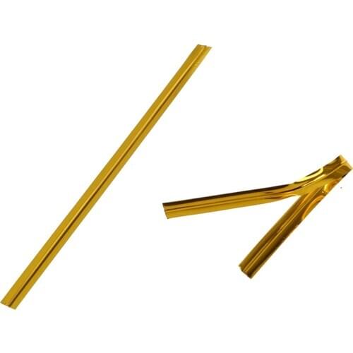 Practical 100 Pcs Gold Metallic Twist Ties for Cello Candy Bags Party 8cm