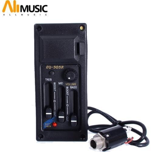 1pcs 3 Band EQ-505R Acoustic Guitar EQ Preamp Pickup Piezo For Acoustic Guitar
