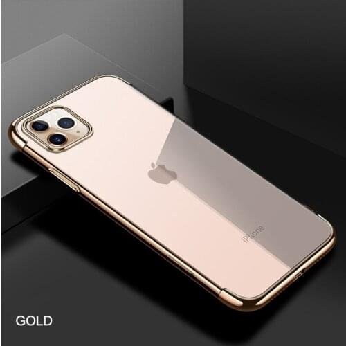 500pcs 3 in 1 Electroplated Transparent Cover Clear Plating Soft TPU Case For iPhone 12 Mini 11 Pro Max XS XR X 8 7 6 Plus SE