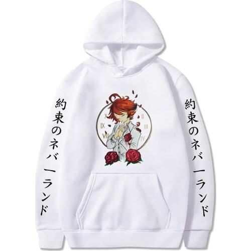 Anime the Promised Neverland Hoodie Women Winter Warm Pullover Nice Manga Printed Sweatshirt Kawaii Harajuku Streetwear Male