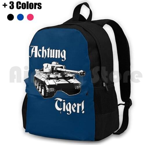 Tiger Tanks Ww2 Germany Outdoor Hiking Backpack Waterproof Camping Travel Ww2 Funny Ww2 Tiger World War 2 Tiger Tank Panther