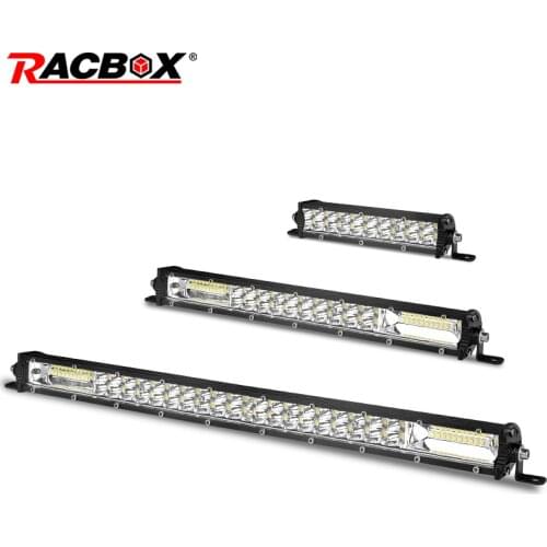 RACBOX Ultra Slim LED Light Bar Dual Row 7 13 20 inch Spot Flood Beam Led Work Light For SUV UAZ Off Road ATV offroad 12V 24V