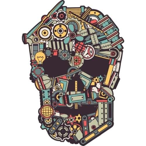 Funny Industries Skull Car Sticker Rearview Mirror Car Styling Accessories Vinyl Motorcycle Decal PVC 15cm*11cm