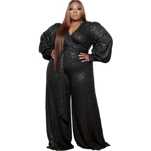 One Piece Outfit Women Jumpsuit Romper Bodycon Playsuit Stretch Sequins Party Birthday Plus Size Jumpsuit Wholesale Dropshipping