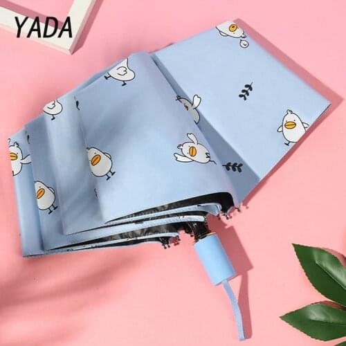 YADA 2021 New Designer Cartoon Chick Pattern Umbrellas Windproof Folding Rainy Umbrellas For Kids Parasol Cute Umbrella YS200073
