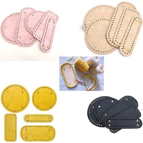 1 Set High Qualtiy Round Leather Bottom With Holes Rivet For Knitting Bag Handbag DIY Women Shoulder Crossbody Bags Accessories
