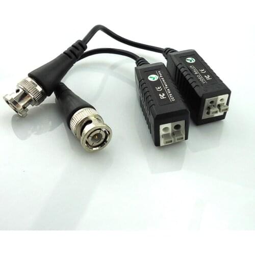 1pair Enhanced Twisted Bnc Cctv Video Balun Passive audio camera power Transceiver Utp Balun Bnc Mail To Cat5 Cctv Cable W17