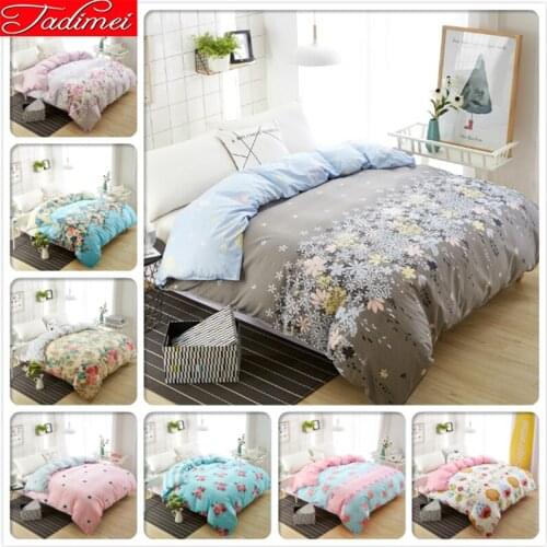 1 Piece Duvet Cover Classical Flower Pattern AB Double Side Quilt Comforter Blanket Bedding Bag Adult Kids Child Queen King Size