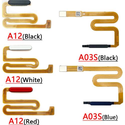 10PCS New Fingerprint Sensor Home Button With Side Power On Off Key Button Flex Cable For Samsung Galaxy A12