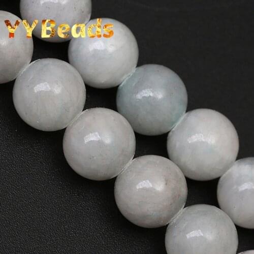 100% Natural Gray Jades Beads Gray Chalcedony Stone 6mm 8mm 10mm 12mm Round Loose Beads For Jewelry Making Charms Bracelets 15"