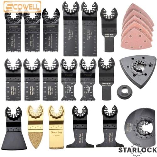 30% Off Starlock 20mm/32mm/65mm/80mm HCS HSS Bimeta Saw Blades semi-circle sanding pad for electric Power Oscillating Multi Tool