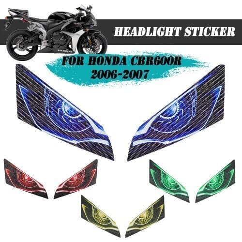 Motorcycle 3D Front Fairing Headlight Stickers Head light Sticker protection Guard For HONDA CBR600RR CBR 600 RR 2006-2007
