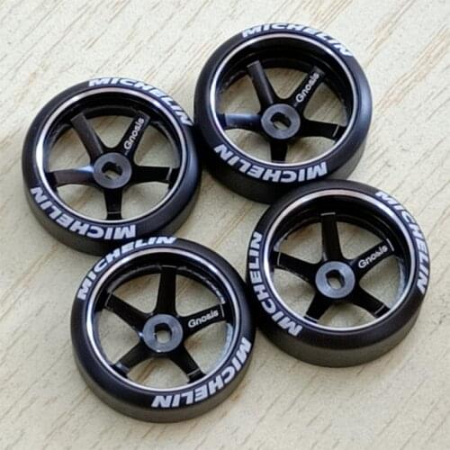4pcs/lot 2 narrow 2 wide tire Upgrade 1:28 MINI-Q DRZ MINI-Z High-precision drift Simulated mosquito car metal wheel POM tire