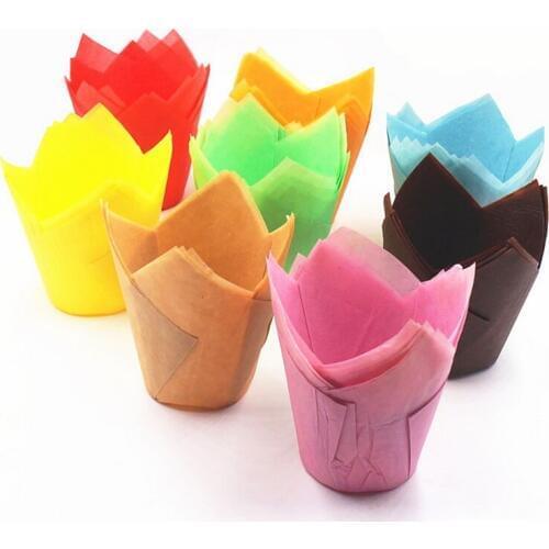 50pcs Flower Cupcake Liner Baking Cup For Wedding Party Caissettes Muffin Cupcake Paper Cup Oilproof Cake Wrapper