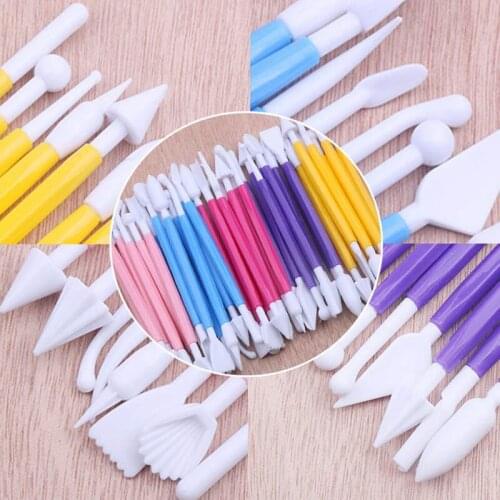 8Pcs/Lot Fondant Cake Decorating Modelling Tools 16 Patterns Carving Flower Craft Clay Modeling Baking Accessories