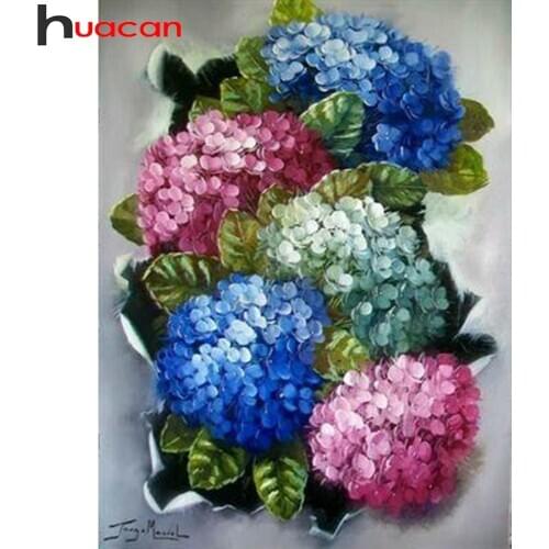 Huacan Diamond Painting Lilac Handmade Gift Embroidery Mosaic Cross Stitch Flower Home Decor Wall Sticker