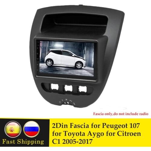Double Din Car Radio Fascia Panel Plate Stereo CD Dashboard Audio Frame for Toyota Aygo for Citroen C1 for Peugeot 107 2005-2017
