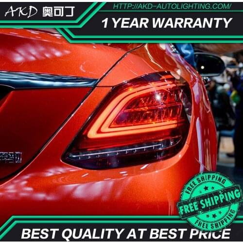 Car Styling for Benz W205 Tail Lights 2014-2019 C180 C200 C260 C300 Tail Lamp LED Tail Light DRL Dynamic Signal auto Accessories