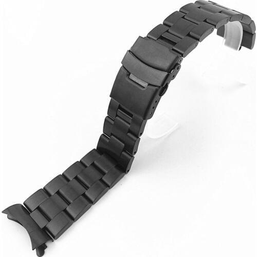 20mm 22mm Stainless Steel Watch Band Bracelets Curved end Replacement For Seiko SKX007 SKX009 SKX011 Black Silver Watchband