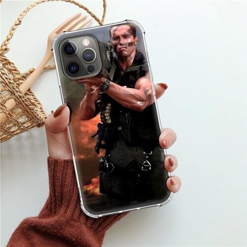 Arnold Schwarzenegger movie rocket launcher camera hole Case For Apple iPhone 11 12 Pro 7 XR X XS Max 8 6 6S Plus SE 2020 Capas