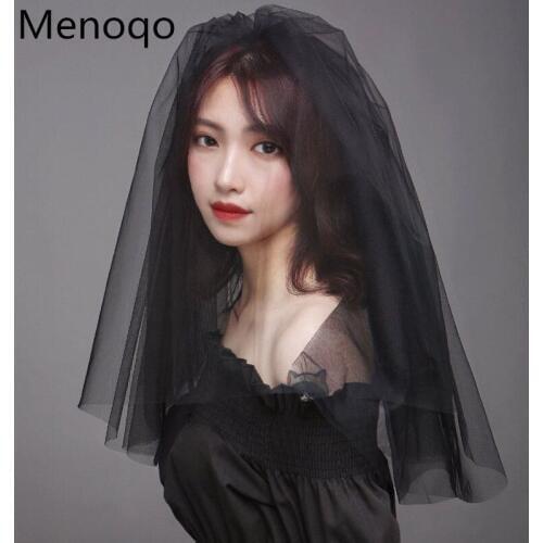 Black Bridal Veils With Comb Simple Marriage Veil Wedding Accessories short Bridal Wedding Woman Veils