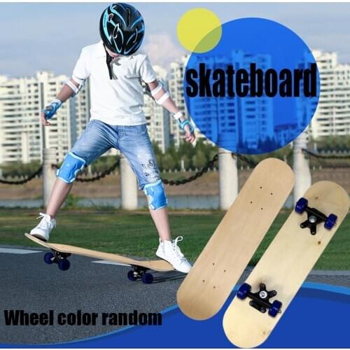 Children maple double-sided blank board DIY hand-painted skateboard graffiti four-wheeled skateboard road brush street 60cm