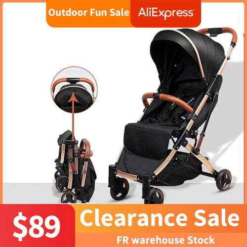 Babyfond 5.8KG Light Stroller Gold Frame Car Portable Carriage Umbrella Children Wagon Newborn Travelling Pram On Plane Gifts