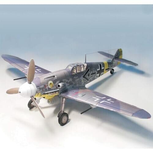 DIY 1:32 German Fighter Messerschmitt Bf-109 G6 / G14 Paper Model True Scale Building Sets Educational Toys Military Model Gift